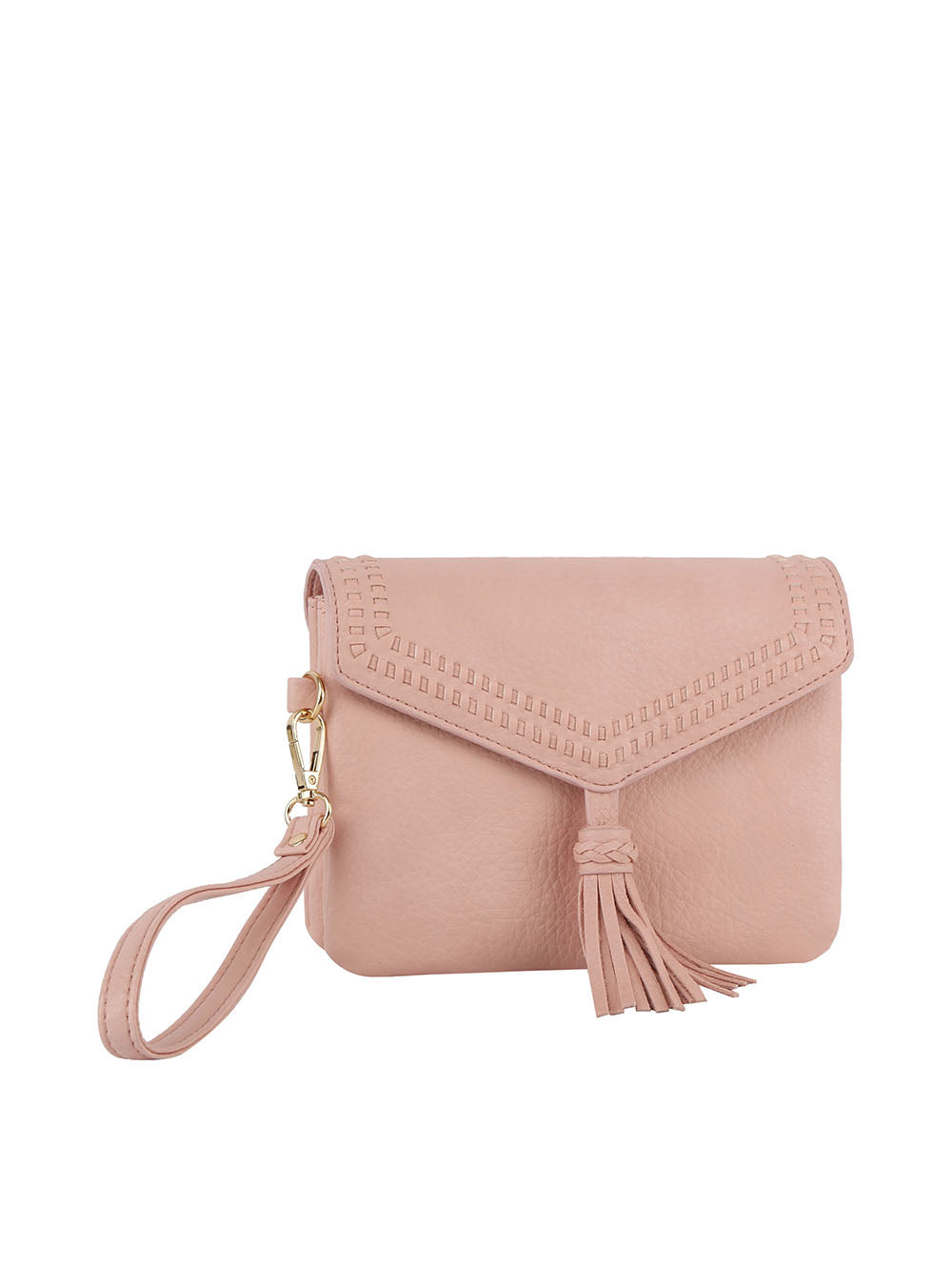 Tassel Front flap tripe comparament convertible clutch crossbody wristlet by hfstylish