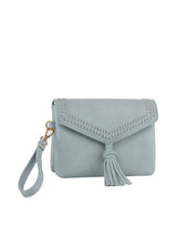 Tassel Front flap tripe comparament convertible clutch crossbody wristlet by hfstylish