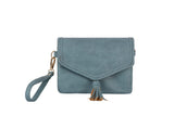 Tassel front flap triple entry wristlet crossbody by hfstylish