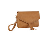 Tassel front flap triple entry wristlet crossbody by hfstylish