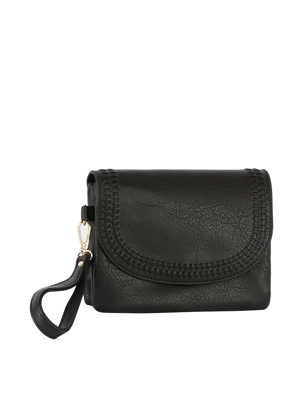 Front flap tripe comparament convertible clutch crossbody wristlet by hfstylish