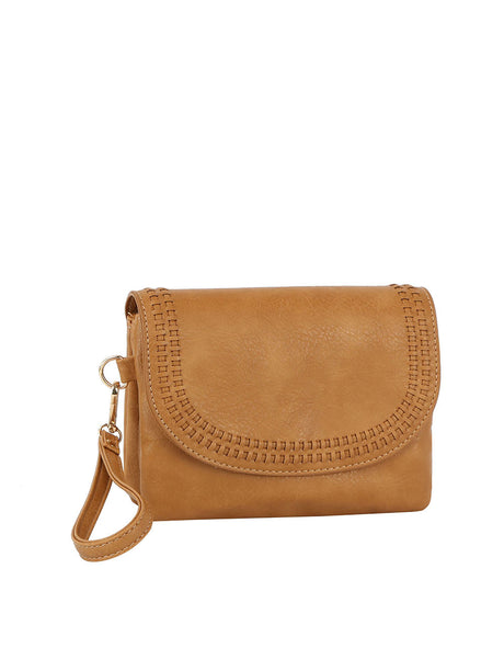 Front flap tripe comparament convertible clutch crossbody wristlet by hfstylish