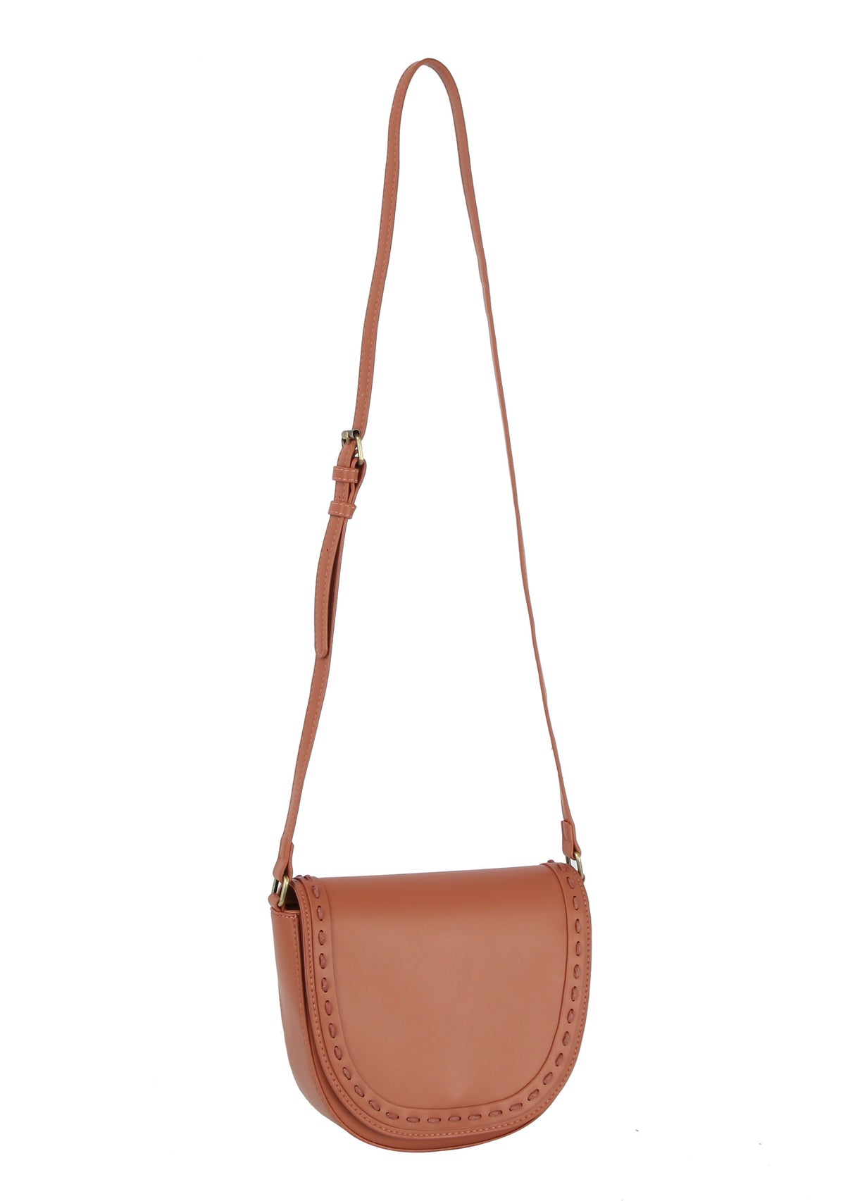 Whipstitching detail flap over crossbody by hfstylish