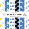 Beautiful Baby Boy Ideas Scrapbook Paper 8x8 Designer Baby Shower Scrapbook Paper Ideas for Decorative Art, DIY Projects, Homemade Crafts, Cool Nurser