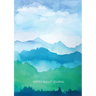 Watercolor Blue & Green Hills - Dotted Bullet Journal: Medium A5 - 5.83X8.27