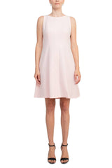 T Tahari Boat Neck Sleeveless Banded Zipper Back Fit & Flare Crepe Dress by Curated Brands