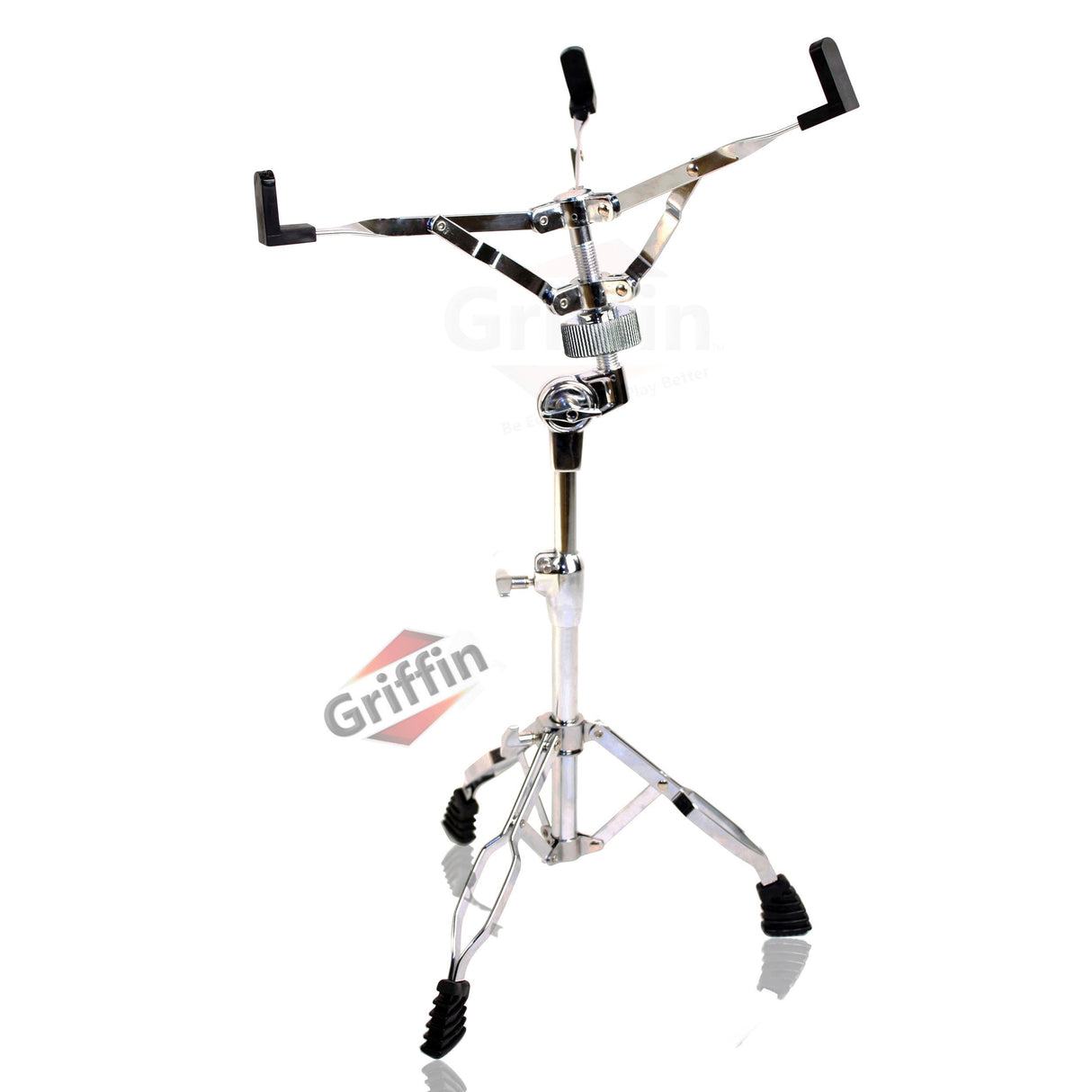 Snare Drum Set by GRIFFIN - Includes Snare Stand, 2 Pairs of Maple Drum Sticks & Drum Key | Wood Shell Drum Set, Chrome Holder Acoustic Marching Percussion Musical Instrument Practice Package by GeekStands.com