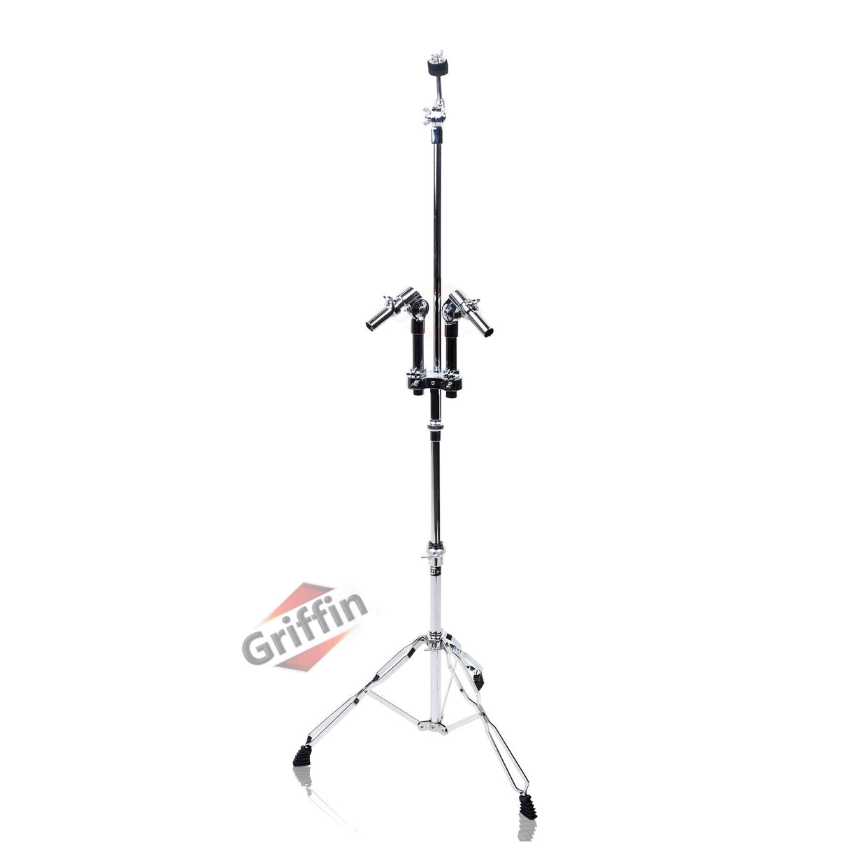 Double Tom Drum Stand with Cymbal Arm by GRIFFIN - Drummers Percussion Set Hardware Kit by GeekStands.com