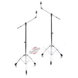 Cymbal Stand With Boom Arm by GRIFFIN (Pack of 2) - Drum Percussion Gear Hardware Set with Double Braced Legs - Counterweight Adapter for Crash, Ride by GeekStands.com