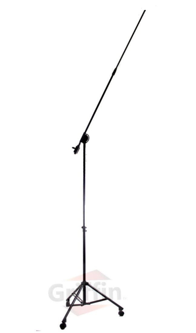 GRIFFIN Professional Studio Microphone Boom Stand with Casters - Extended Height Recording Mic by GeekStands.com