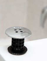 TubShroom® (Black Chrome) The Hair Catcher That Prevents Clogged Tub Drains by TubShroom.com