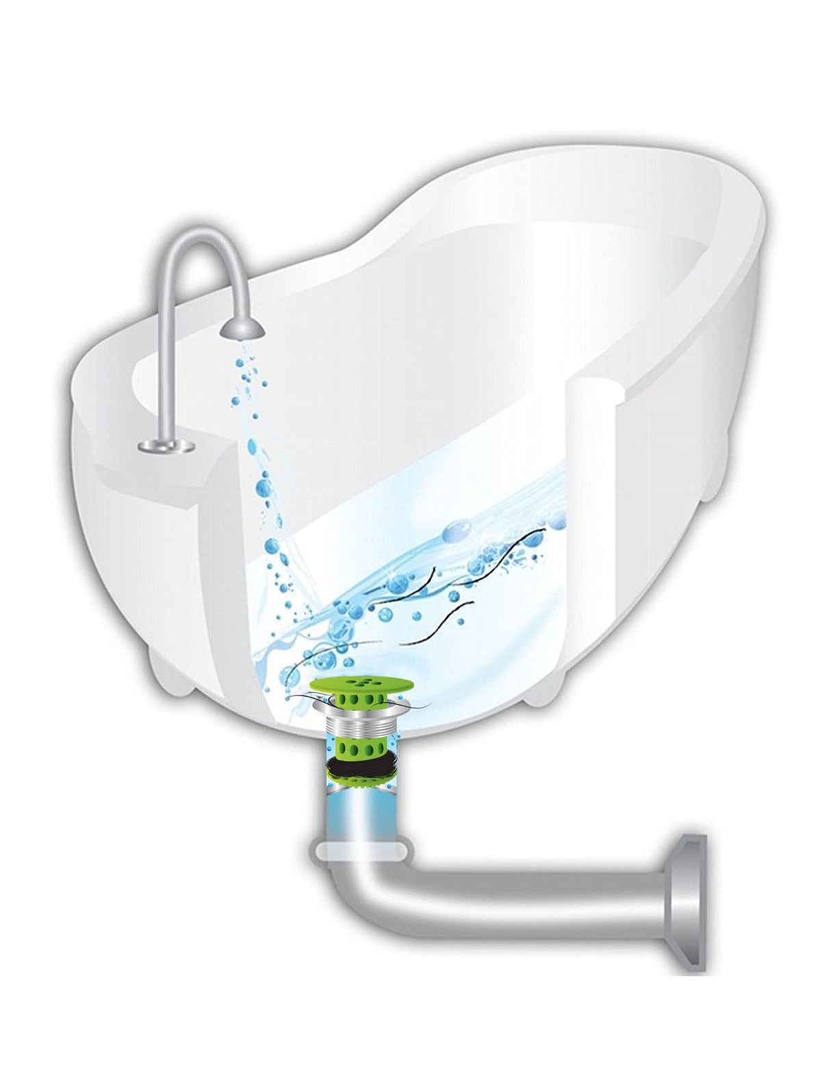 TubShroom (Green) The Hair Catcher That Prevents Clogged Tub Drains by TubShroom.com