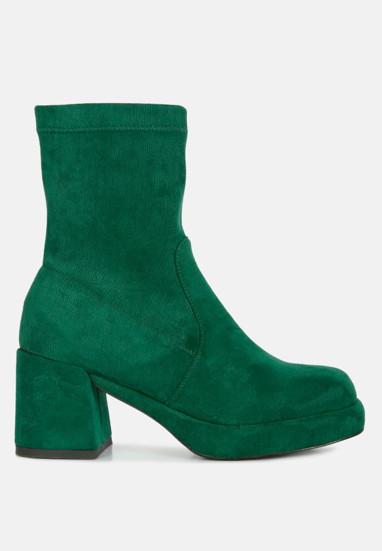 two-cubes suede platform ankle boots by London Rag