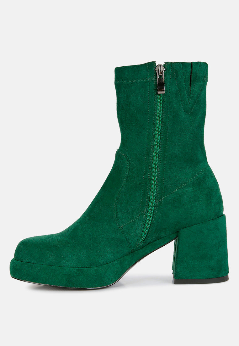 two-cubes suede platform ankle boots by London Rag