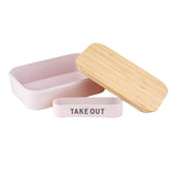 Take Out Bamboo Lunch Box in Blush Pink | Eco-Friendly and Sustainable | 7.5" x 5" x 2" by The Bullish Store