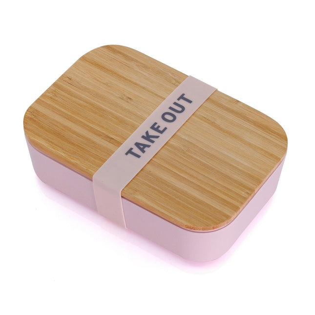 Take Out Bamboo Lunch Box in Blush Pink | Eco-Friendly and Sustainable | 7.5" x 5" x 2" by The Bullish Store