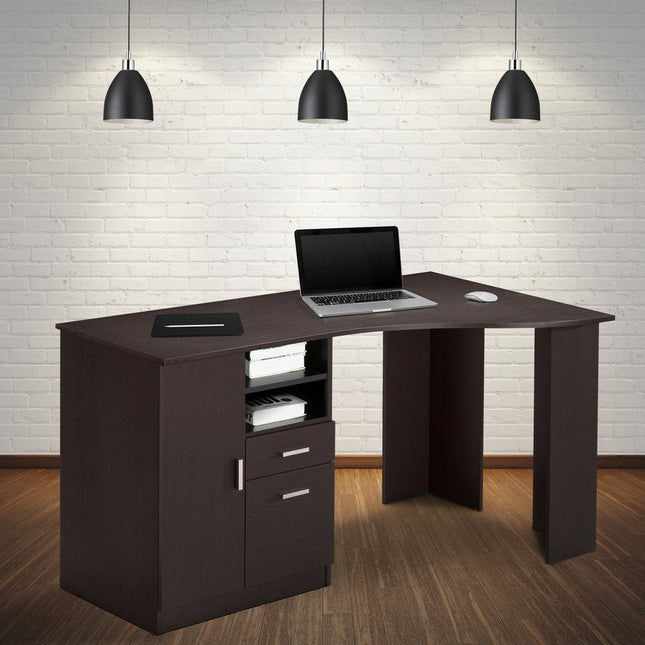Techni Mobili Classic Office Desk with Storage, Espresso by Level Up Desks