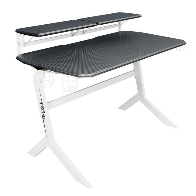 Techni Sport White Stryker Gaming Desk, White by Level Up Desks