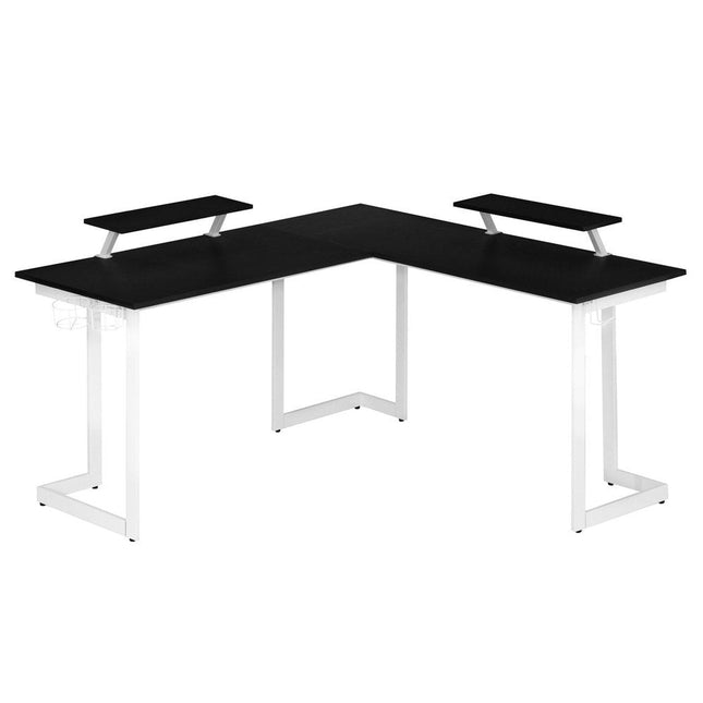 Techni Sport Warrior L-Shaped Gaming Desk, White by Level Up Desks