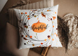 Thankful Primitive Pumpkin Wreath Pillow Cover |  Thanksgiving Décor | Farmhouse Pillows | Country Decor | Fall Throw Pillows | Gift for her by UniikPillows