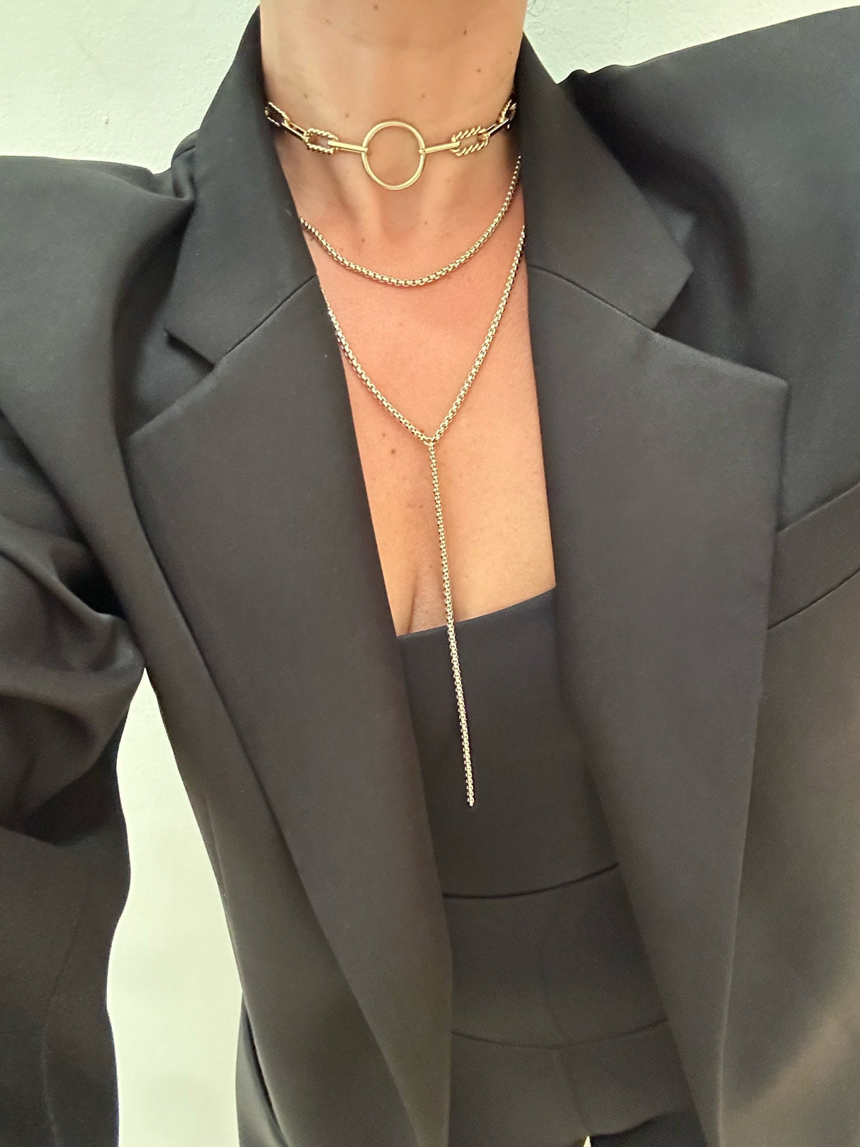 Thin Luciana Box Chain Necklace by eklexic jewelry