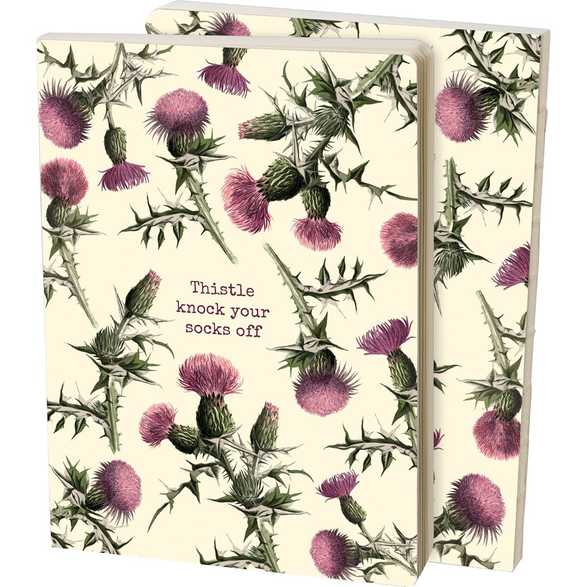 Thistle Knock Your Socks Off Double-Sided Journal | 160 Lined Pages Notebook by The Bullish Store