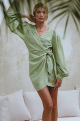 Ti Amo Linen Wrap Dress by ELF