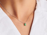 Birthstone Silver Necklace - May by Little Sky Stone