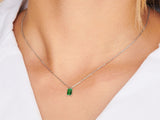 Birthstone Silver Necklace - May by Little Sky Stone