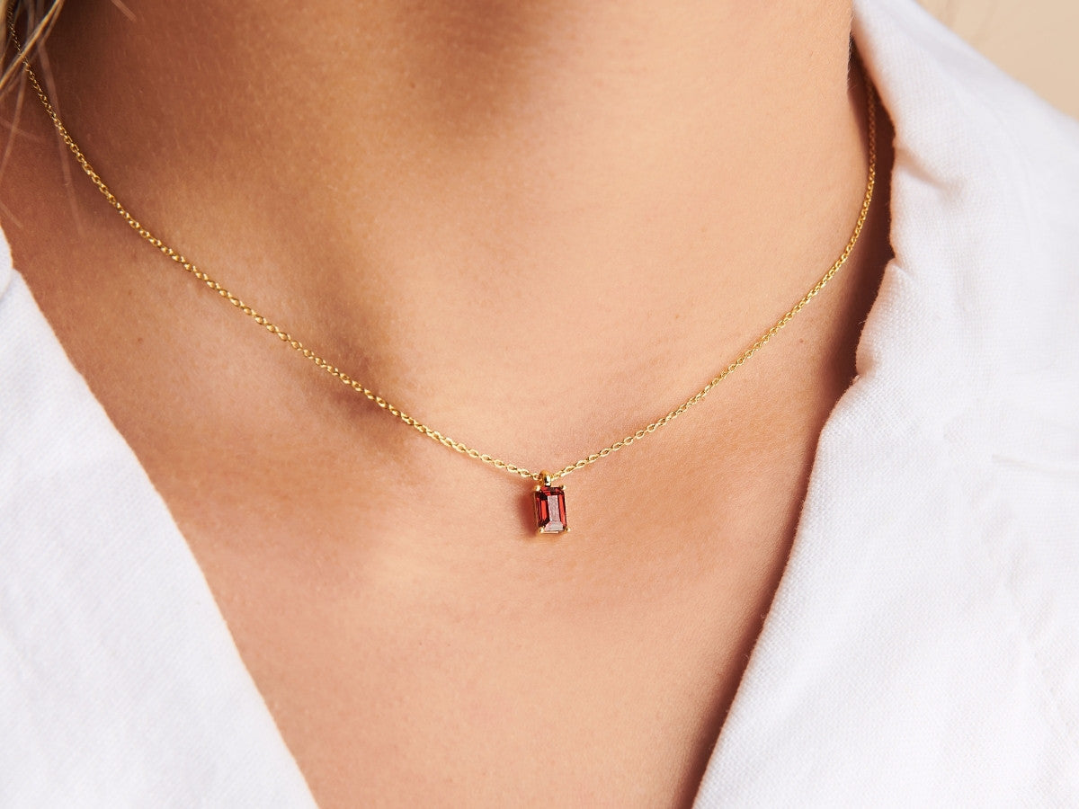 Garnet Necklace Charm by Little Sky Stone