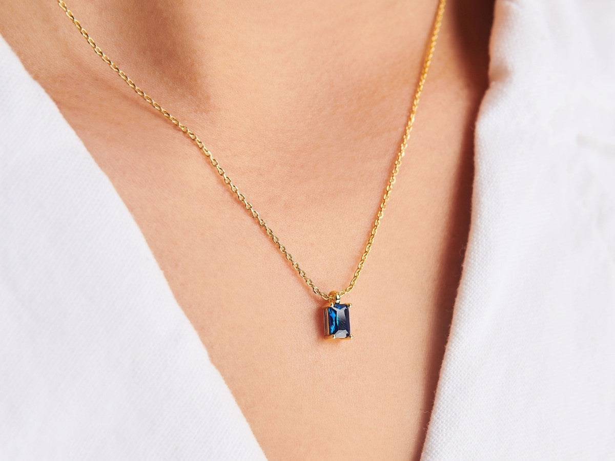 Birthstone Necklace - September by Little Sky Stone