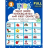 Sight Word Kindergarten and First Grade Colorful Picture Flash Cards English German: Learning to read basic vocabulary card games. Improve reading com