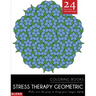 Stress Therapy Geometric Coloring Books: Stress relief coloring books for adults with 24 Stunning Geometric Grayscale Images