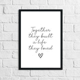 New Together They Built a Life They Loved Heart Simple Home Wall Decor Print by WinsterCreations™ Official Store