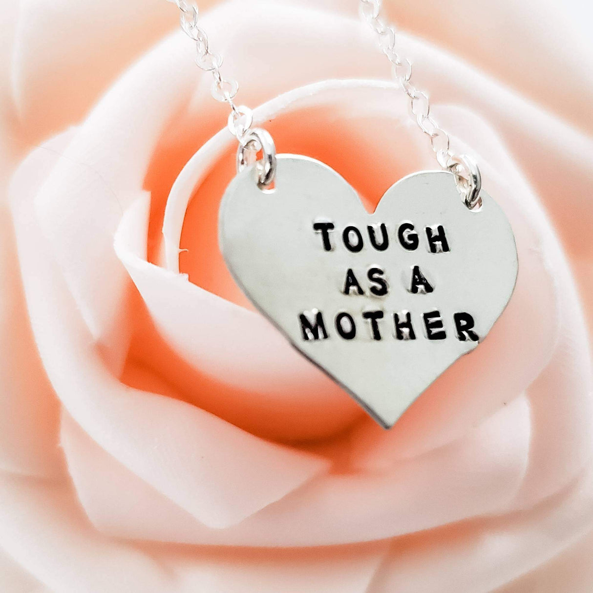 Tough as a Mother Heart Necklace by Salt and Sparkle