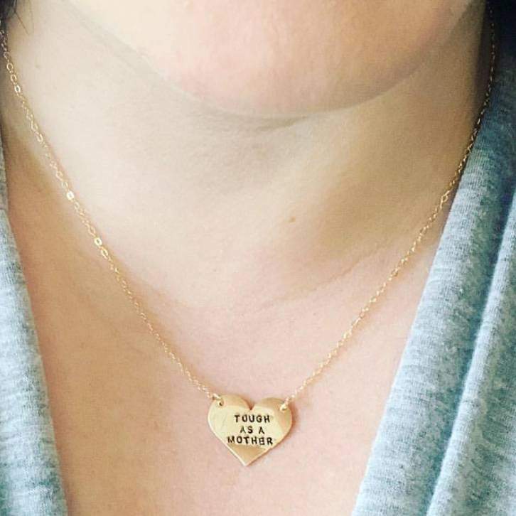 Tough as a Mother Heart Necklace by Salt and Sparkle