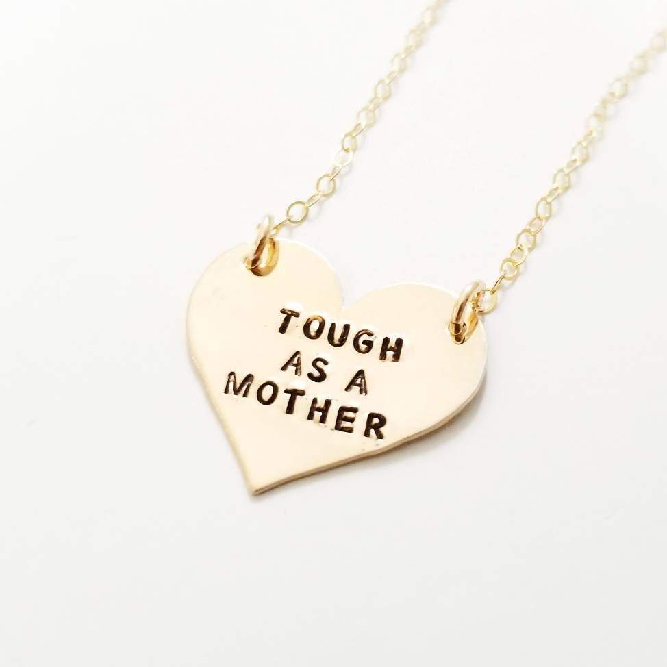 Tough as a Mother Heart Necklace by Salt and Sparkle