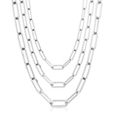 Triple Large Elongated Link Chain Necklace by eklexic jewelry