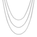 Triple Layer Thin Luciana Box Chain Necklace by eklexic jewelry