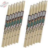 12 Pairs of Select Elite Maple Wood Drum Sticks by GRIFFIN Attack Zzzap - Size 5A Premium Balanced, Level and Straight - Drummers Percussion Classic by GeekStands.com