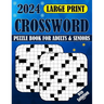 2024 Large Print Crossword Puzzle Book For Adults & Seniors With Solution