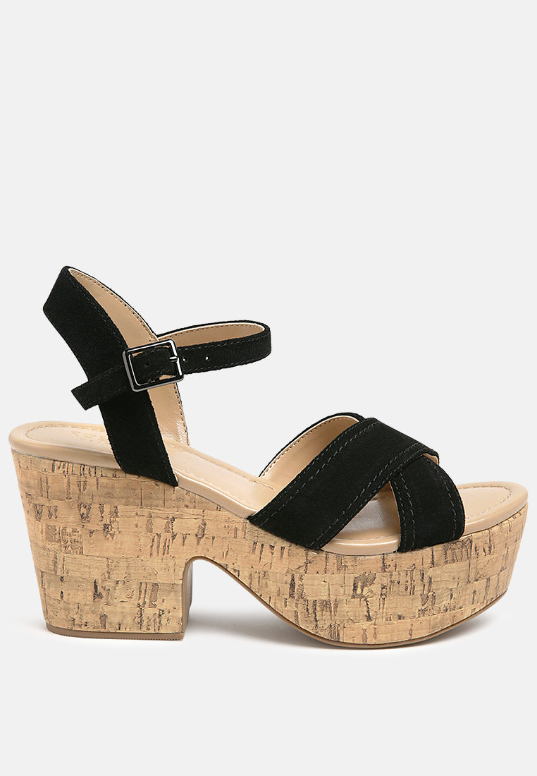 ulla high heeled block sandal by London Rag