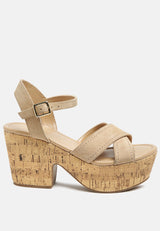 ulla high heeled block sandal by London Rag