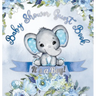 It's a Boy! Baby Shower Guest Book: Cute Elephant Square Hardcover Baby Shower Guest Book for Boys, Blue Floral Theme - Sign-In, Wishes for Baby & Pho