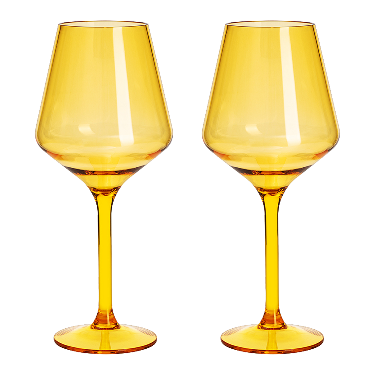 Floating Wine Glasses for Pool - Set of 2-15 OZ Shatterproof Poolside Wine Glasses, Tritan Plastic Reusable Stemware, Beach Outdoor Cocktail, Wine, Champagne, Water Glassware Spring Summer (Yellow) by The Wine Savant