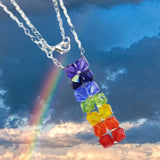 Handmade True Rainbow Crystal Rock Candy Necklace by Alexa Martha Designs