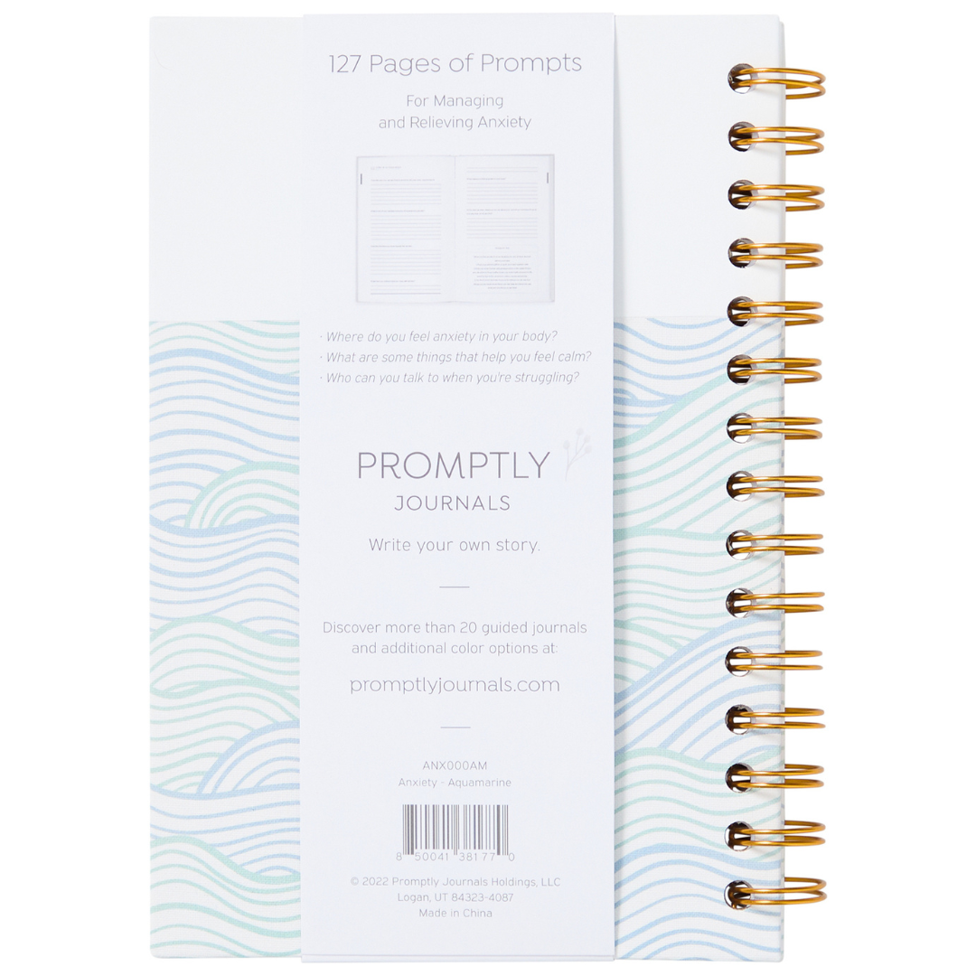 Peace of Mind: A Journal to Calm Anxiety (Aquamarine) by Promptly Journals