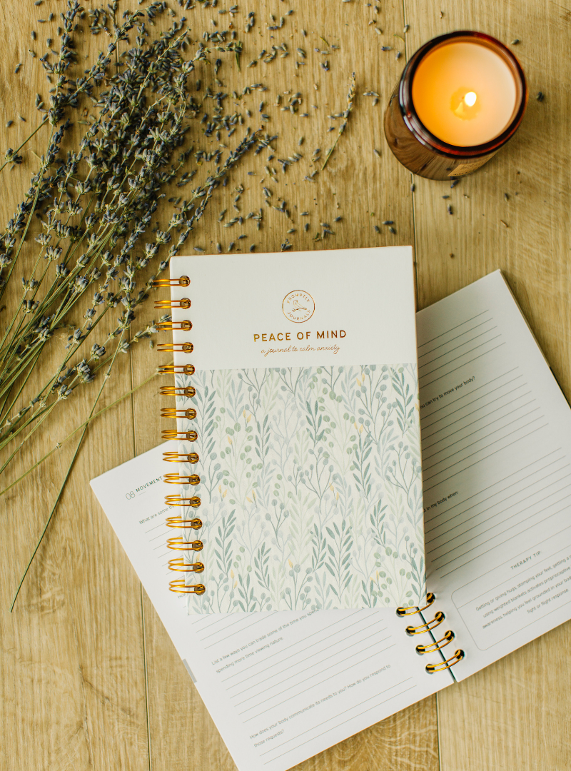 Peace of Mind: A Journal to Calm Anxiety (Eucalyptus) by Promptly Journals