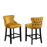 Yellow Velvet Barstool by Blak Hom