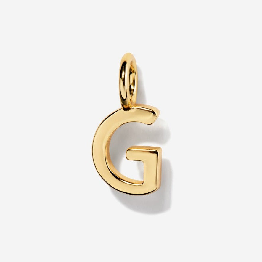 Uppercase Initial Charm - Gold by Little Sky Stone